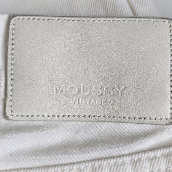 Moussy‎ Vintage Kelley Mid Rise Tapered Ankle Jeans White Distressed Size 26 - Picture 13 of 16